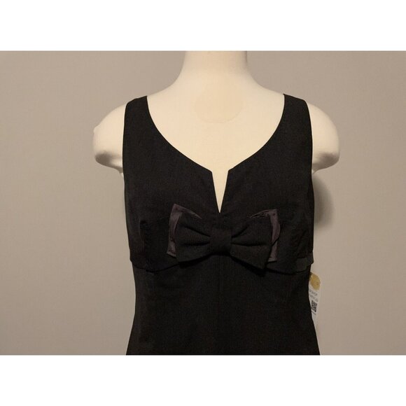 Rebecca Taylor Dark Grey Sheath Dress with Accent Bow, Size 12 - Picture 5 of 11